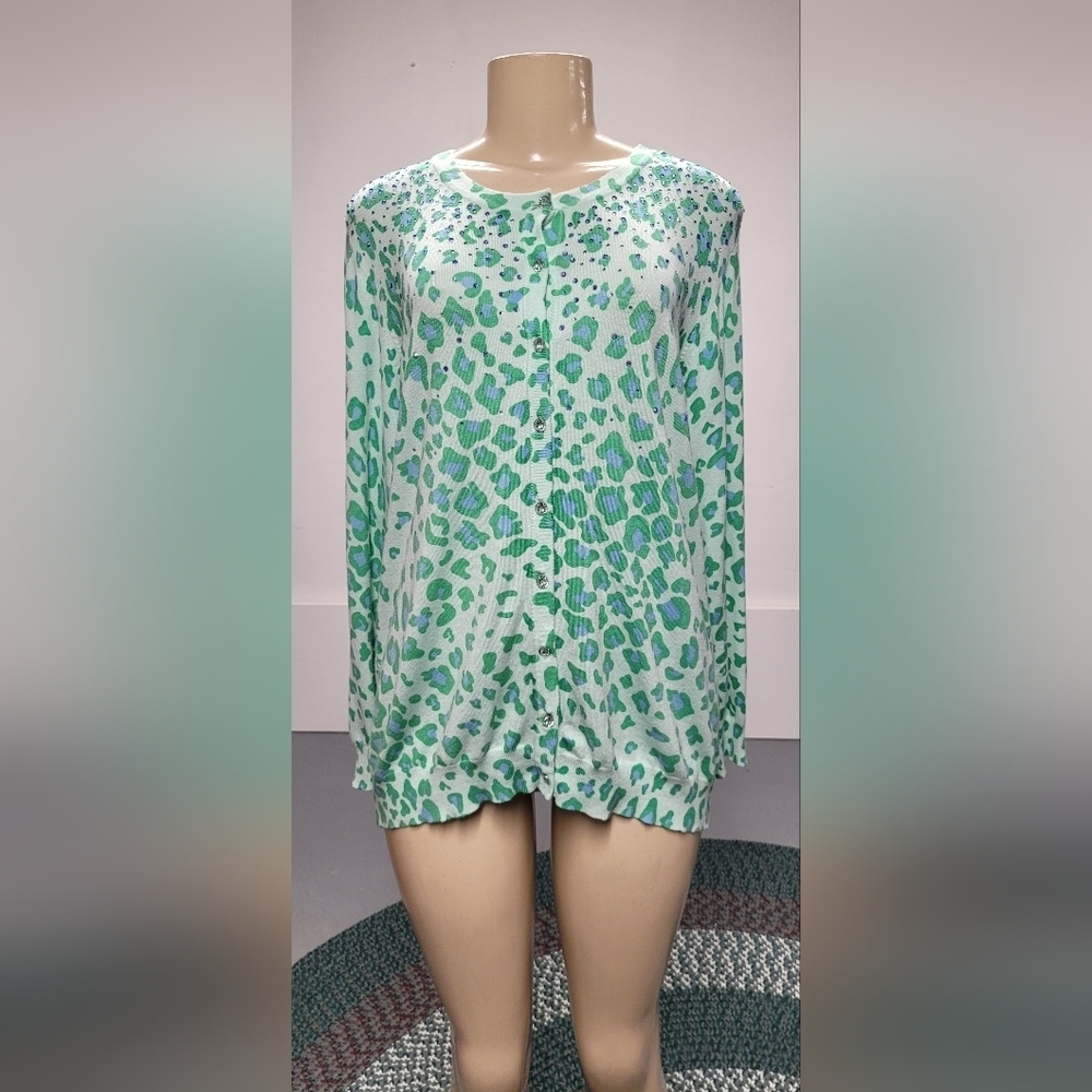 Quacker Factory Beautiful Cardigan Sweater L